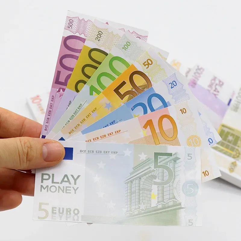 100PCS simulazione Euro valuta banconote puntelli Festival carta soldi giocattoli per bambini nuovo valore facciale Prop gioco banconota decorazione della casa