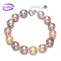Feirun – Bracelet de perles naturelles pour femmes, breloque baroque AA + edison, 11-12mm