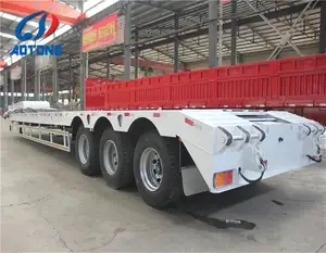 13 Meters 3/4 Axles 60 Tons Gooseneck Dimensions For Excavator Transport Lowboy Semi Trailers
