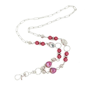 Chaîne de téléphone <span class=keywords><strong>portable</strong></span> <span class=keywords><strong>en</strong></span> verre et perles baroques de couleur nouvelle 2022, style vintage, bouton facile à tirer, badge <span class=keywords><strong>collier</strong></span> - Product Image 4