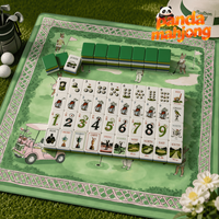 Jeu de tuiles de mahjong de luxe moderne, design sur le thème du parcours de golf, en acrylique, résistant à l'eau, portable, cadeau social, OEM/ODM acceptés