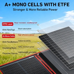 <b>100W</b> High Efficiency Monocrystalline Silicon Folding <b>Solar</b> <b>Panel</b> Professional Grade Durable Black Energy Module Outdoor - Product Image 4