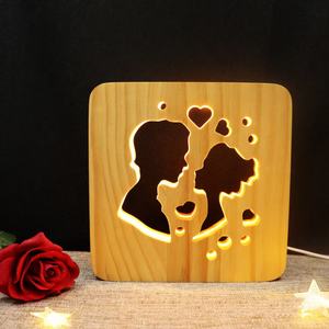 Sáng Tạo Cơ Sở Bằng Gỗ 3D Ánh Sáng Ban Đêm Cross-Biên Giới Hollow <span class=keywords><strong>LED</strong></span> Ánh Sáng-up Bảng Đèn Cho Trẻ Em Của Phòng Ngủ Trang Trí - Product Image 2