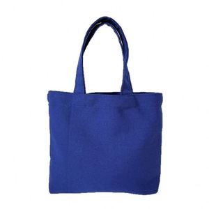 Solid Color Letter Canvas Medium <b>Stitched</b> Foldable Lunch Bag Portable <b>Handbag</b> No Lining Activity Gift DIY Painting Long Handle - Product Image 5