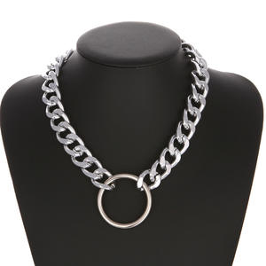 Geometric Chain <b>Necklace</b> Silver Zinc Alloy Party <b>Statement</b> Jewelry - Product Image 1