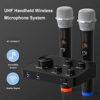 Micrófono Inalámbrico Dinámico de Mano con Sonido Cristalino Profesional, Mezclador de Karaoke, Sistema de Karaoke para Cine en Casa, Smart TV, BT, PC