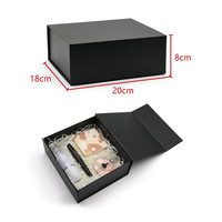 Stock Venta Imán plegable negro Embalado 20*18*8 Caja de papel Caja de imán plegable de cartón de calidad