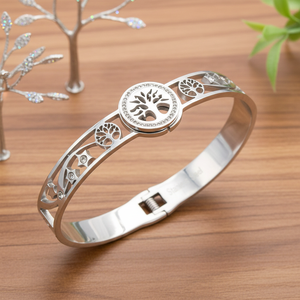 Bracciale Albero della Vita in Acciaio Inossidabile Placcato Oro, Design Unico e alla Moda - Product Image 3