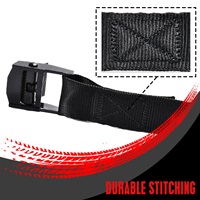 Sangles d'arrimage à boucle à came sans fin, 250 kg, 25 mm, noires, avec revêtement E-coating, sur mesure