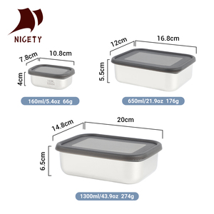 Boîte à <span class=keywords><strong>lunch</strong></span> en acier inoxydable 304 avec fenêtre visible, contenants de stockage alimentaire étanches de 160/650/1300 ml pour le bureau et l'école - Product Image 5