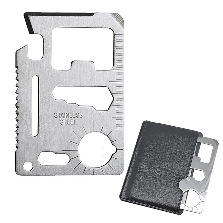 Outdoor Functional High Quality 11-in-1 Credit Card Travel Survival Multi Tool Card