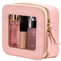 Sacs de maquillage de voyage en PVC de luxe mignons, organisateurs de cosmétiques imperméables, étui résistant à l'eau durable, motif de logo