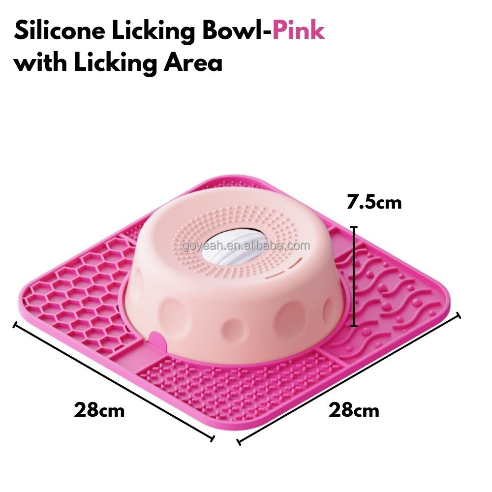 [7] Ciotola e tappetino rosa da leccare