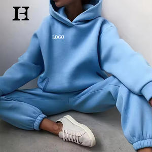 <span class=keywords><strong>Ensemble</strong></span> de sweat-shirts décontractés à manches longues pour femmes, personnalisation d'usine, couleur unie, <span class=keywords><strong>ensemble</strong></span> de sweats à capuche Di Felpe Con Cappuccio pour femmes - Product Image 1