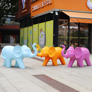 Escultura de Paisaje de Fibra de Vidrio para Exteriores, Diseño Abstracto de Animal Bonito, Elefante, para Jardín Pequeño, Centro Comercial, Parque Comunitario, Espacio Verde - Product Image 4