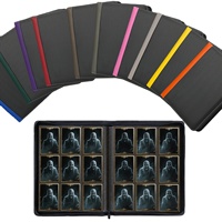 Porte-cartes professionnel MIO 9 poches en cuir PU à motif fibreux 360+ avec fermeture éclair, emplacements pour photos et cartes de visite