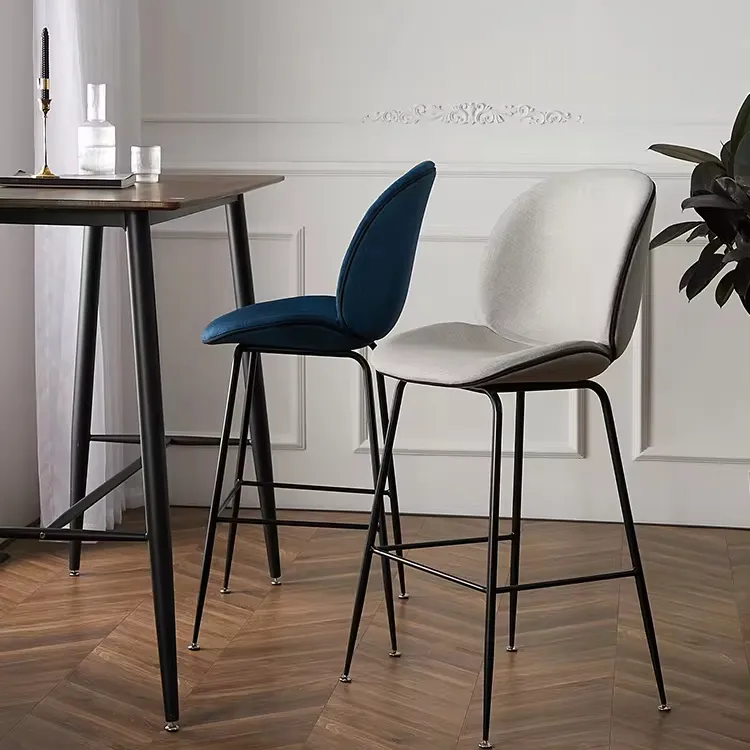 Высокое качество черный с порошковым покрытием стальная ножка гостиничный Ресторан бархатный барный стул