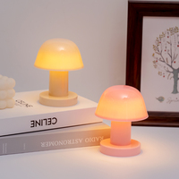 Lampe de nuit LED de style scandinave en forme de champignon, lampe de table portable, décoration d'intérieur, corps blanc, flexible, petite pile bouton