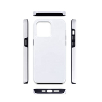 Coques de téléphone vierges en gros, revêtement TPU PC 2 en 1, film polycarbonate 3D robuste, coque de téléphone par sublimation pour iPhone 15 Pro Max