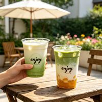 Gobelets en PET de 12 oz et 14 oz pour Bubble Tea, Jus, Café Glacé, Smoothies, Restauration, Café, Restaurant, Emballage à Emporter