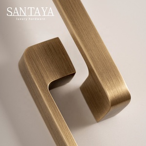 Maniglia in ottone bronzo Santaya <span class=keywords><strong>per</strong></span> mobili, armadi, ante, cassetti, pomello, tirante <span class=keywords><strong>per</strong></span> mobili da cucina, maniglia lunga minimalista antica <span class=keywords><strong>per</strong></span> armadietti - Product Image 3