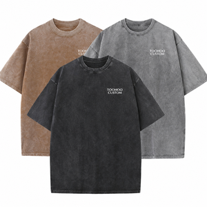 เสื้อยืดสตรีทแวร์ผู้ชาย คอตตอน 100% หนัก 300GSM ทรงโอเวอร์ไซส์ คอกลม แขนกุด พิมพ์ลายโลโก้ตามสั่ง - Product Image 1