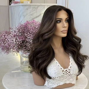 Perruque Lace Front <span class=keywords><strong>13</strong></span>*4 en Cheveux Européens Ondulés Brun Foncé de 20 Pouces, Densité 150%, Transparente, Naturelle et Polyvalente, Idéale pour Débutantes - Product Image 3
