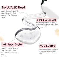 Penghapus Lem SemiSolid Nail Art dengan Nozzle Runcing, Kit Portabel untuk Tekan Kuku Gel, Cepat Kering, Tidak Perlu Lampu UV