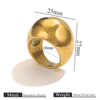 Bague tendance Gaovo pour femme en acier inoxydable plaqué or 18 carats, épaisse et arrondie, bijou fantaisie pour usage quotidien, vente en gros