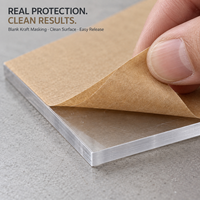 Plaque acrylique transparente avec film protecteur, panneau PMMA transparent, plaque acrylique haute clarté pour découpe laser, vente en gros