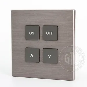 Luxury Fashion Gray color CNC metal panel push button 4 gang 12V DC dry contact switch
