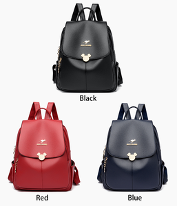 Mochila de cuero Pu personalizada de fabricante para mujer, de moda para chica adolescente bolso de hombro, mochilas escolares impermeables de alta calidad - Product Image 3