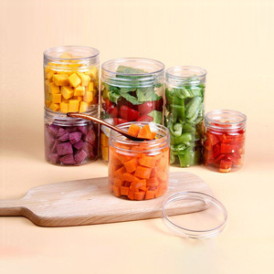 Wholesale Clear Empty 4oz 8oz 12oz Overnight Oats Jars Plastic Containers With Lids 50g 250ml 500ml Plastic Food Jar With Lids