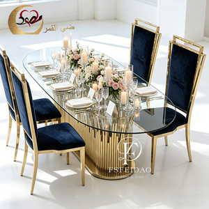 Banquet Hall Furniture Stainless Steel Romantic&Elegant Modern Dining <b>Table</b> Set for Home Hotel & Outdoor Use Customized Options - Product Image 5