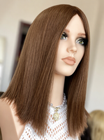 Perruque Sheitel Casher Juive en Cheveux Humains Alignés, Coupe Dégradée, Ondulation Naturelle, Dessus en Dentelle, Nouée à la Main, Sur Mesure, Vente en Gros OEM ODM