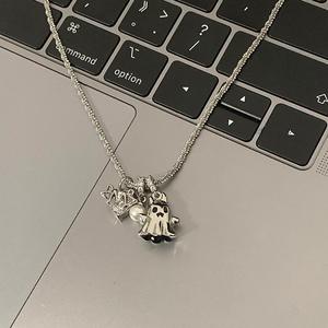 Collar de Diseño Exclusivo con un Solo Nudo para Mujer, Lujo Ligero, Plata de Ley 925, Cadena para Clavícula con Colgante de Sonrisa, Dijes de Moda - Product Image 1