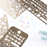 Pochoir personnalisé en acier inoxydable pour journal, règle multifonction pour planificateur, pochoir de dessin pour bullet journal, pour loisirs créatifs DIY