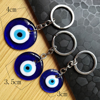 Porte-clés et pendentifs œil turc bleu, amulette porte-bonheur en verre et métal pour la création d'ornements suspendus