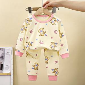 Sous-vêtements coton costume automne nouveaux garçons vêtements bébé chaud pyjamas filles maison porter des vêtements pour enfants - Product Image 5