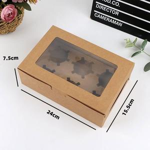 Özel düğün Cupcake kutuları ambalaj <span class=keywords><strong>2</strong></span> 4 6 delik net pencere ile bireysel kağıt Muffin kalıbı kek hediye kutusu - Product Image 5