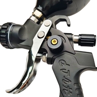Pistol Semprot Cat HVLP Hitam 1.4mm Nozzle Gravity Feed untuk Otomotif Pistol Semprot Cat Profesional