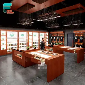 Commercial Furniture Factory Custom Display Rack Tall Glass Cabinet Modern 3D Design Display Case For Smoke Shop