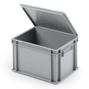 Home <b>Storage</b> Organization LxWxH 400x300x245 mm Grey PP Plastic Euro <b>Lid</b> Container <b>Storage</b> <b>Box</b> - Product Image 2