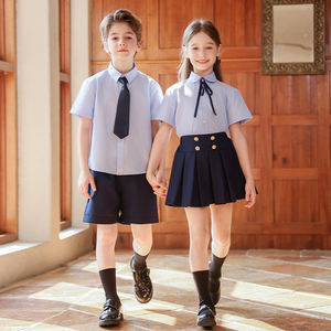 Primary <strong>School</strong> Summer Uniform <strong>Short</strong> Sleeve Set with Navy <strong>Shorts</strong> for Boys and Navy Skirt for Girls - Product Image 5
