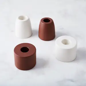Minimalist Round Ceramic Candle Holder Small Candlelight Stand for Spell CandlesTaper Candlestick Holder