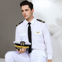 Uniformes de gardien de sécurité, chemises blanches pour pilotes d'avion, vêtements de vol 7XL, vêtements d'aviateur, chemise de travail