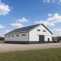 Bâtiment d'entrepôt de stockage de foin pour machines agricoles en acier préfabriqué Q355B avec toit solaire