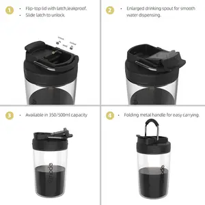 Emode Novo Camping Isolados Canecas Copos com Vazamento tampas prova e Palhas, Aço Inoxidável Caneca De Viagem Vacuum Cup To Go 12oz