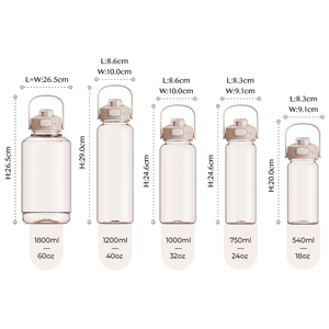Bottiglia d'Acqua Motivazionale da 750ml in Plastica Trasparente Riutilizzabile e Sostenibile con Tappo Flip-Top per Palestra - Product Image 6