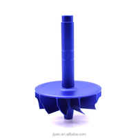 Fabricant d'impellers de turbine en aluminium anodisé bleu usinés CNC OEM, rotor de turbine usiné avec précision